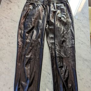 VINCE Leather Jogger Pants. Small